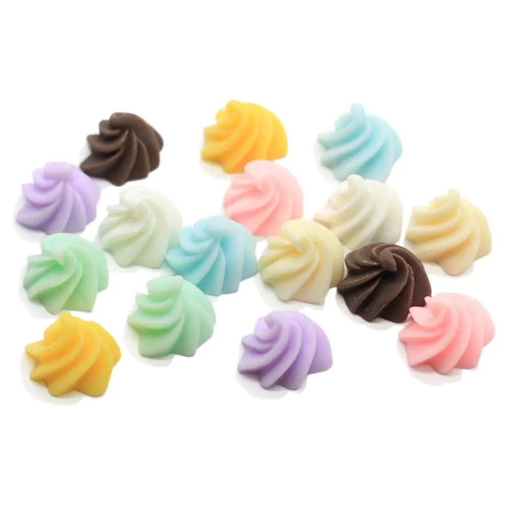 Kawaii Flower Chocolate Flatback Resin Cabochon Craft for Diy Hair Accessories Mobile Phone Case Decoration Scrapbooking