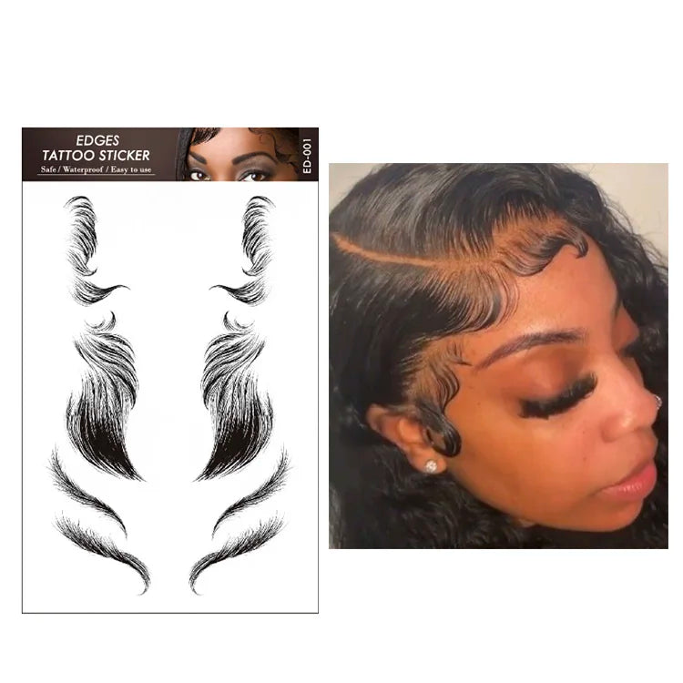 Moonlight Custom Baby Hairlines Tattoo Sticker New Design Long Lasting Temporary Waterproof PVC Body Art Hair Edges 110x180mm