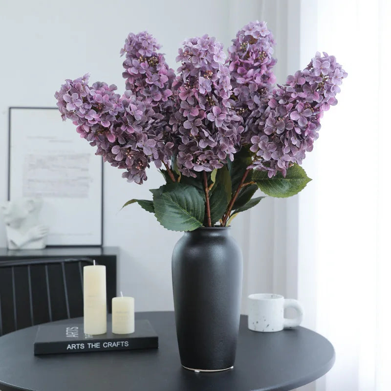 Artificial Long Hydrangea European Artificial Flowers for Wedding Decoration Single Stem Autumn Fall Color Hydrangea