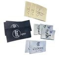 Wholesale Custom Made Iron on Labels Clothing Brand Waterproof Garment Clothes Damask Main Satin Woven Labels With Sizes