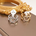 Heart Girl Silver Gold Plated ZIRCON Jewelry Cute Shaped Luxury Design Women Stainless Steel Iced Out Rings