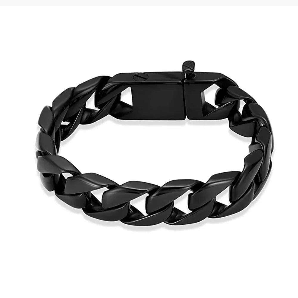 Vintage Punk Fashion Heavy Cremation Ash Urn Large Curb Chain Bracelet Funeral Casket Coffin Keepsake Gift Jewelry Ash Bracelet