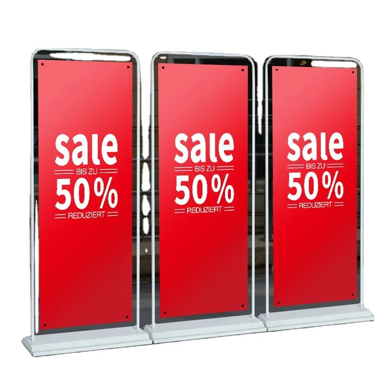Advertising Iron KT Board Display Stand 60x160cm Billboard Bincheng BC002 White/Black