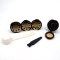 4Pcs Eco-Friendly Refillable Coffee Capsule 15ml Golden Lip + Black Food Grade Plastic & Stainless Steel for Cafe Use in Box