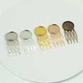 4teeth Small Metal Combs Hair Clips with 2cm Pallect Plain Iron Side Hairpins for DIY Bridal Crown Tiara