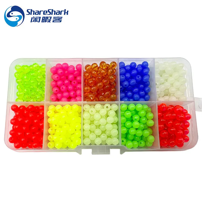 1000pcs/box Colorful Hard Plastic Lure Accessories Pasca Round Glowing Luminous Beads Fishing Buoy