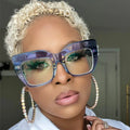 Custom Logo Trending Women Eyeglasses Female Big Frame Optical Eyewear Blue Light Blocking Eyeglass Frames for Women Square