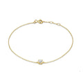 BAQUESUN New Simple 925 Sterling Silver Single Diamond Heart Bracelet Women 18K Gold Plated Diamond Bracelet