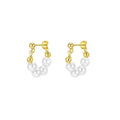 SP Korean Fashion S925 Pearl Earrings Freshwater Pearl Hoop Earrings 925 Sterling Silver