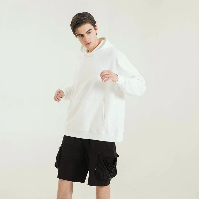 Custom Logo Streetwear Fleece Clothing Cotton Blank Oversized White Hoodies Unisex Men's Hoodies