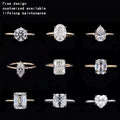 Starsgem Customized Fancy Shape Women's 14k 18k Gold Moissanite Diamond Women Luxury Wedding Ring for Women