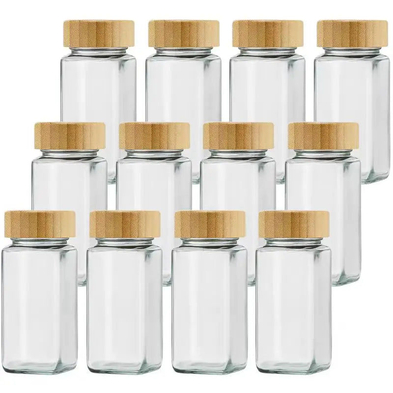 Pepper Cumin Powder Salt Sugar Aluminum Cap Clear Glass Food Grade Seasoning Bottle Spice Jar 4oz 120ml