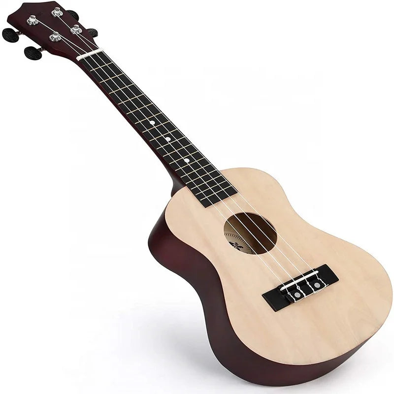HUASHENG Concert Ukulele 23 Inch Nylon String Ebony Fingerboard Mahogany Body for Adult Beginner Kid Bundle Hawaii Mini Guitar