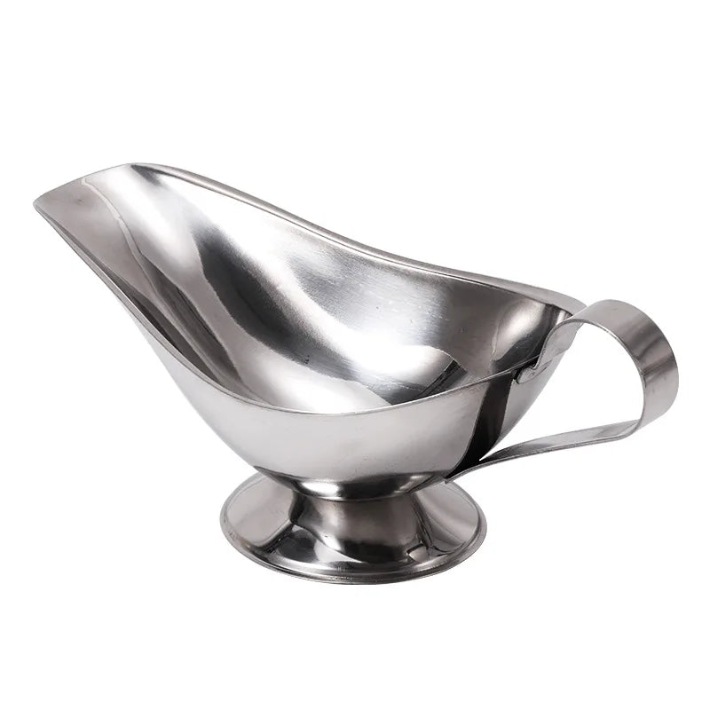 High End Food Grade Stainless Steel Gravy Boat Custard Cream Server Sauce Boat