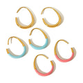 Luxury 18k Gold Drop Oil Enamel Hoop Earrings Exquisite Stainless Steel Colorful Earrings for Women