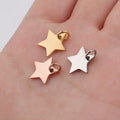Stainless Steel DIY Jewelry Set 12mm Pentagram Accessories Gold Plated Mirror Face Small Pendant Custom Newest Jump Rings Making