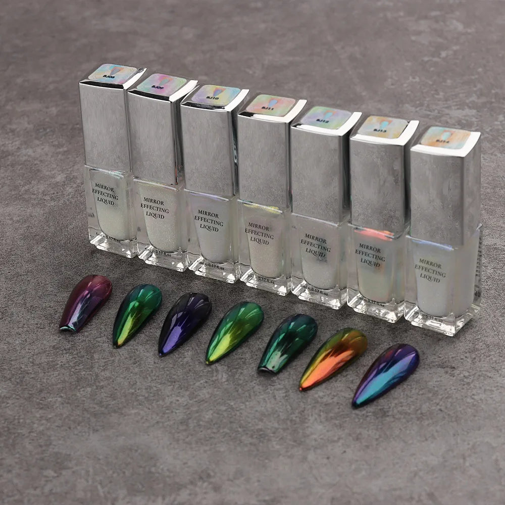 New Arrivals 30 Colors 5ml Metallic Chrome Magic Mirror Effect Aurora Liquid Powder