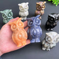 10CM Wholesale Crystal Animal Stone Carving Large Crystal Tree Agate Owl