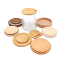 Eco Friendly Airtight Wood Caps Cover for Beer Can Glass Storage Customized Logo Wooden Lids