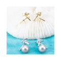 E010838 S925 Pearl Earring 925 Sterling Silver DIY 7-8mm Natural Freshwater Pearl Stud Earring for Women