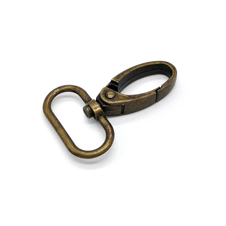 Factory Wholesale Antique Brass Bag Hardware Metal Swivel Snap Hook Buckle Hook Clasp Accessories