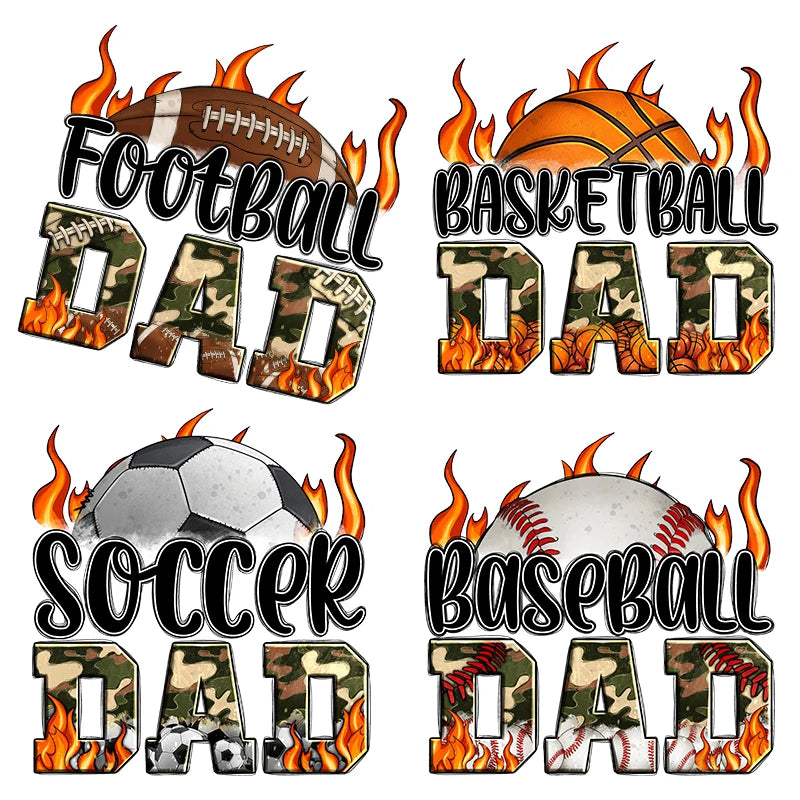 Dad Hero Design Pattern Iron on Transfer for Clothe 3d Vinyl Heat Transf Stickers Clear Film Screen Print Transfers for T-shirts