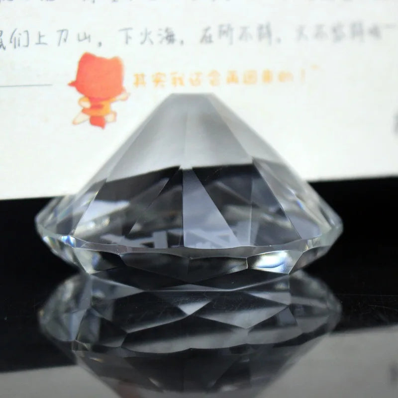 Shinning 2 Inch Crystal Glass Diamond Place Card Holder Wedding Party Table Decoration