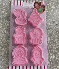 New Arrival 6pcs Plastic Christmas Fondant Tools Christmas Tree Gloves Elk Biscuits Shape Cookie Cutter