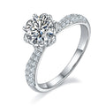 RINNTIN SMR53 1CT 925 Sterling Silver Engagement Rings Round Cut Moissanite  Wedding Promise Rings for Women