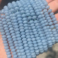 Rondelle Beads Wholesale Abacus Shape Natural Blue Angelite Beads 8mm Loose Gemstone Beads