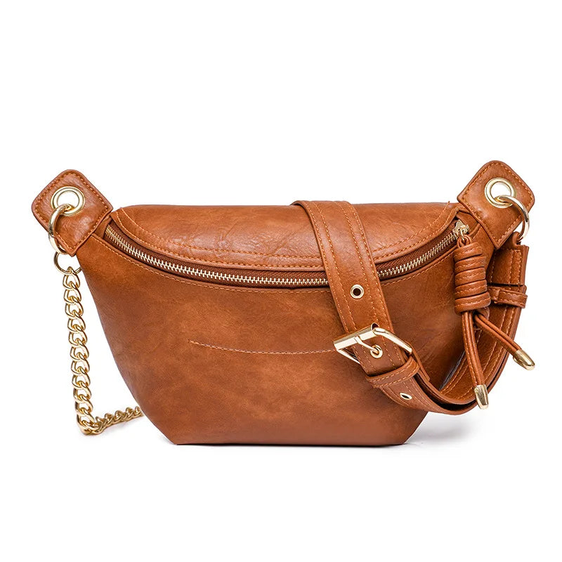 New Trendy Women's Sling Bags PU Vegan Leather Ladies Bags Classic Simple Crossbody Bags