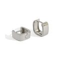 WMEB926 Wide square Silver Hoops Feature Modern square Design with a Polished Finish and Crafted in 925 Sterling Silver