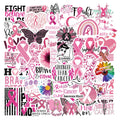 50Pcs Pink Women Fight Disease Survive Inspirational  Sticker For Girl Home Bottle Luggage Waterproof fight disease sticker