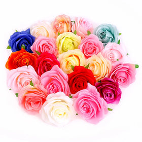 10cm Fake Flower Rose Heads Arrangement Silk Bouquet DIY Rose Artificial Flower Boxes for Home Office Parties/Wedding Decor