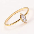 Hot Sale Women Fashion Simple Design Personalized Jewelry 18k Gold Plated Stainless Steel Diamond Shape Cubic Zircon Thin Ring
