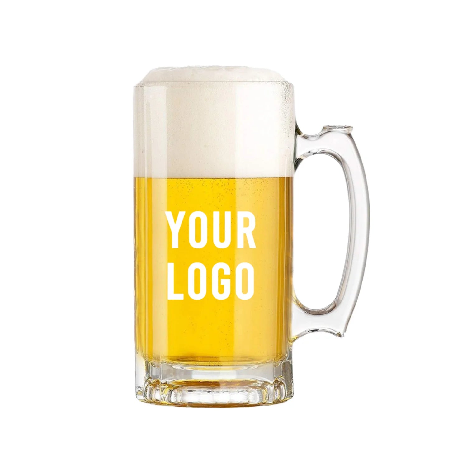 Blinkmax 500ml Custom Logo Printed Eco-Friendly Lead Free Glass Clear Beer Pint Mug Dishwasher Safe 2pack Gift Box