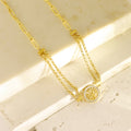 Wholesale High-end Charm Stainless Steel Chain Double Layered Necklace Gold Plated Trendy Pendant Fashion Accessories Jewelry