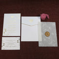 Custom Elegant Birthday or Wedding Invitation Card Design With Clear Vellum Paper Cover RSVP Card and Envelope