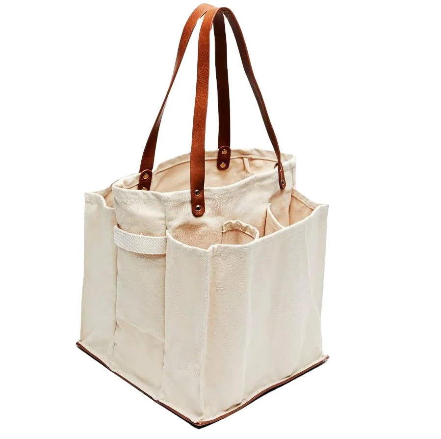 Eco-Friendly Biodegradable 7-Pocket Farmer's Market Tote Shopping Tote Bag Picnic Food Storage