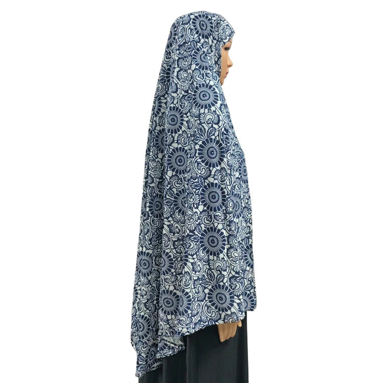 Muslim Flower Khimar Prayer Long Hijab for Women Middle Eastern Islamic Jilbab Prayer Veils Headcover Headscarf Dubai Saudi Arab