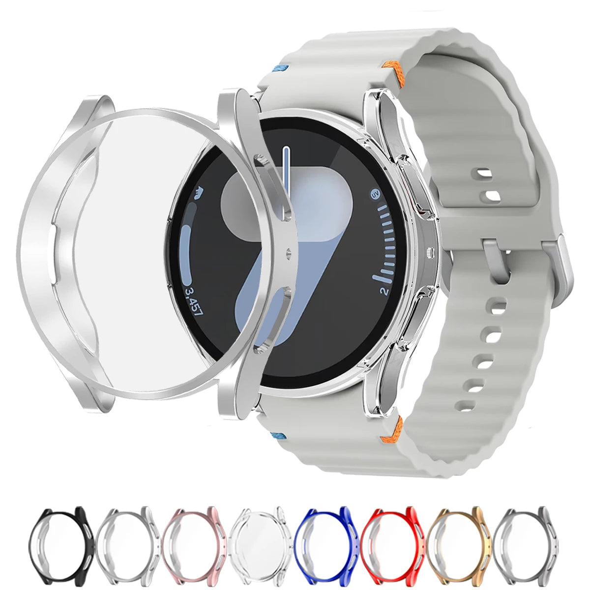 Electroplated Soft TPU Bumper Screen Protector Watch Cover for Samsung Galaxy Watch 7 FE 6 5 4 Case 40mm 44mm Cover