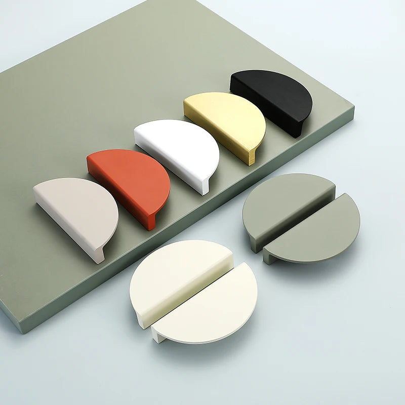 Half Circle Multi-color Minimalist Cabinet Shoe Cabinet Door Handle Wardrobe Door Handle