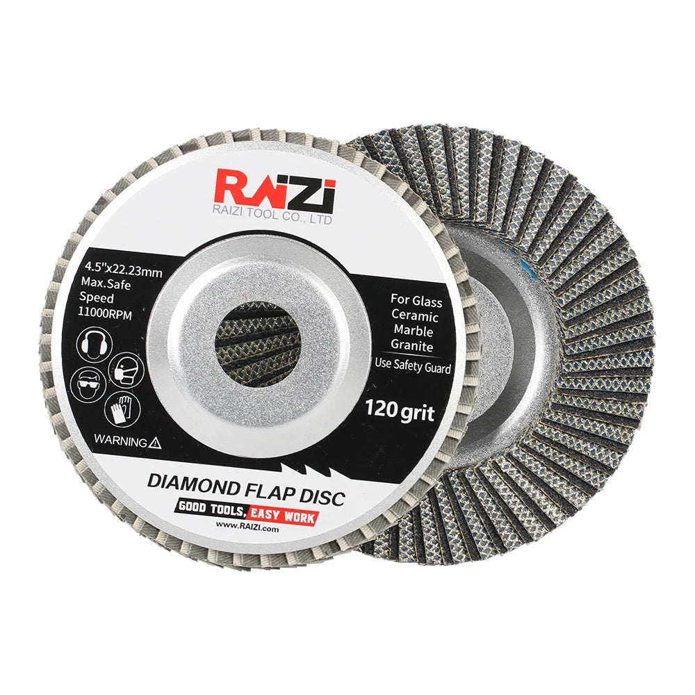 RAIZI TOOL-Super Quality  4.5inch/115mm Aluminum Base Electroplated Diamond Flap Disc Wheel Use for Stone Plastic Glass and