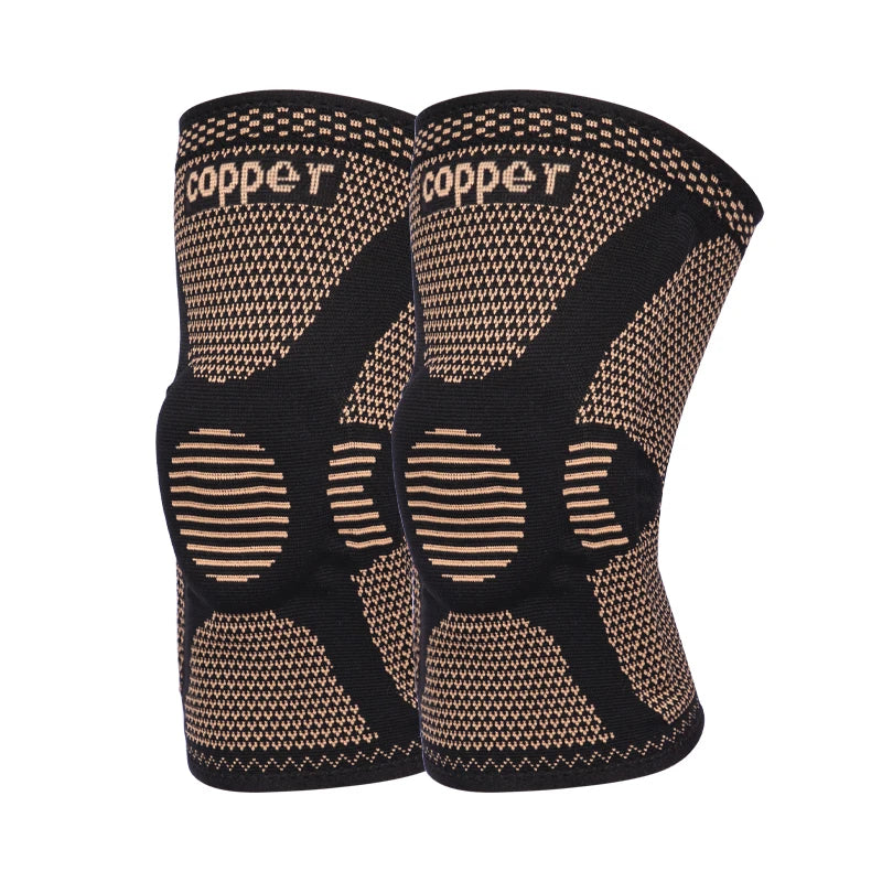 SHIWEI-2149#Compression Knee Sleeve Copper Infused Knee Brace Gel Knee Pad Support With Support Bar