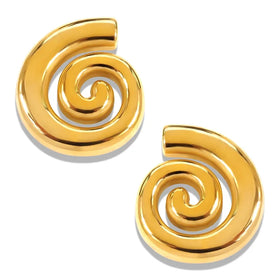 Wholesale New Fashion Stainless Steel Minimalist 18k Gold Plated Geometric Spiral Stud Earrings Hypoallergenic Women Jewelry