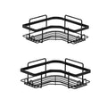 Single-Tier Square Metal Shower Room Storage Rack Black Hole-Free Bathroom Corner Basket for Kitchen Living Room Storage