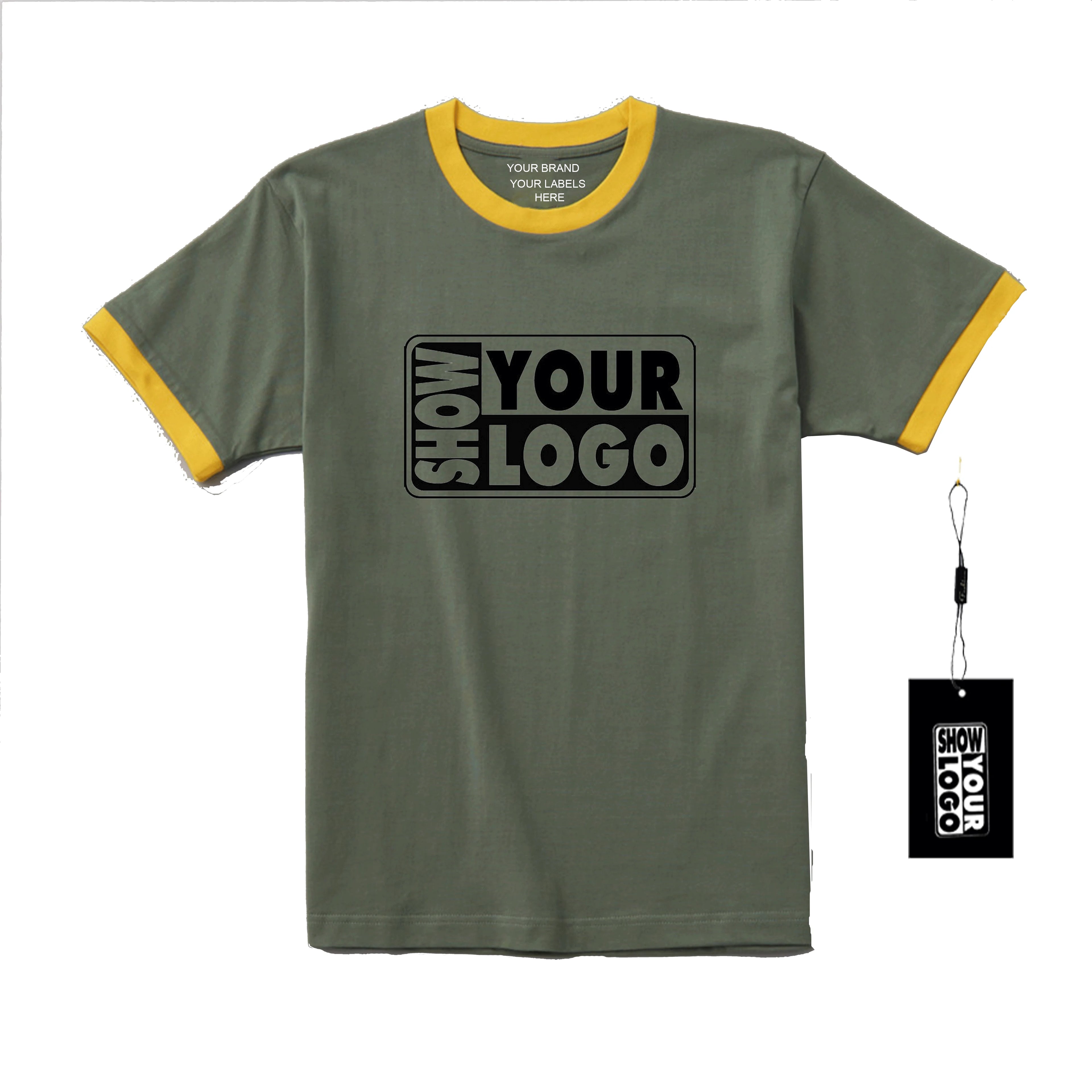 Free Labels Print Boys and Girls High Quality 210gsm 100% Cotton Teen Ringer T Shirts Printing With Your Design and Custom Label