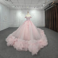 Jancember 1122 Sequins Ball Gown Pink Long Evening Party Gowns Dress for Women