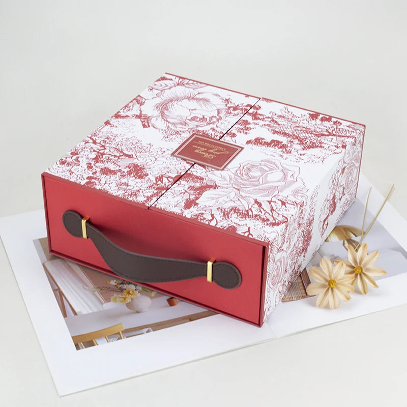 2025 New Year Christmas Portable Recycled Materials Paper Rigid Square Gift Box Matt Lamination Wedding Perfume Packaging Sponge