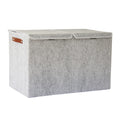 Factory Price Custom Folding Felt Storage Box Bag Soft Closet Leather Handle Double Lids Organizer Box Home Storage Bins